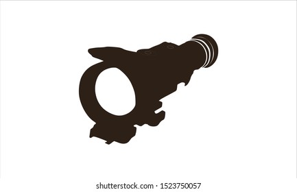 Night vision scope icon. sight design isolated on white background. night vision silhouette. vector eps10