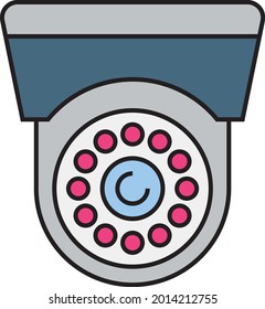 Night Vision Security Cam Vector Color Icon Design, Retail Shop Equipment Symbol, Supermarket Fixtures Sign, Grocery Store Supplies Stock Illustration, CCTV Camera Concept