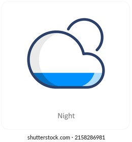 Concepto De Icono De La Noche Y El Tiempo