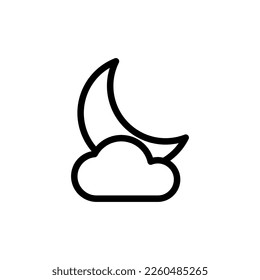 Night weather icon isolated on black. Night weather symbol suitable for graphic design and websites on a white background. Icon vector