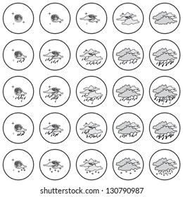 Night weather icon vector set