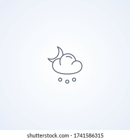 Night will snow, vector best gray line icon on white background, EPS 10