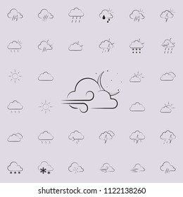 night wind sign icon. Detailed set of Weather icons. Premium quality graphic design sign. One of the collection icons for websites, web design, mobile app on colored background