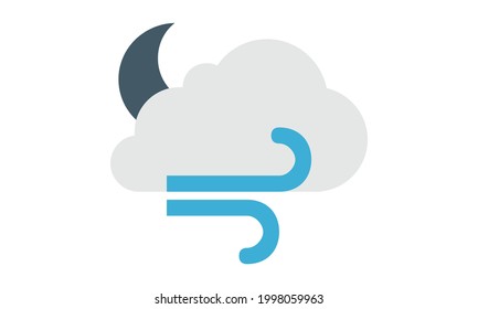 night wind sign icon. Element of Weather for mobile concept and web apps icon. Outline, thin line icon for website design and development, app development on white background