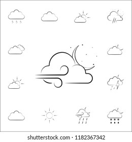 night wind sign icon. Weather icons universal set for web and mobile on white background