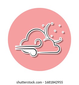 night wind sign sticker icon. Simple thin line, outline vector of Weather icons for ui and ux, website or mobile application