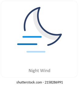 Concepto De Icono Del Viento Nocturno Y El Clima
