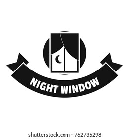Night window logo. Simple illustration of night window vector logo for web