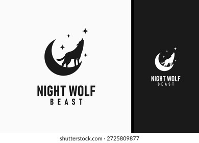 Ícone de símbolo de logotipo de lobo noturno