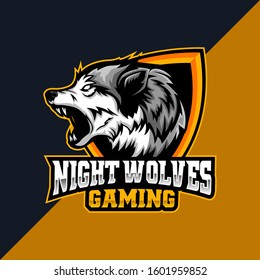 Night Wolf Mascot Logo for Gaming, Stream Channel or Community