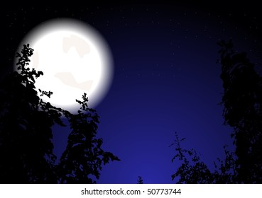 Night wood and full Moon (eps 10)