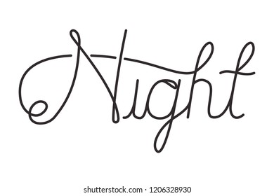 night word calligraphy message