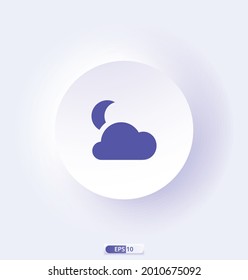 night_lot_clouds Icon. Weather Forecast Signs Color Icon. Include of Sun, Temperature, Storm, Cloud, Rain, Snow, Thunderstorm and Wind. Icons For Print, Web or Mobile App