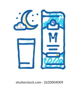 nightcap drink sleep night doodle icon sketch vector. nightcap drink sleep night sign. isolated symbol illustration