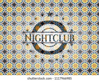 Nightclub arabesque emblem. arabic decoration.