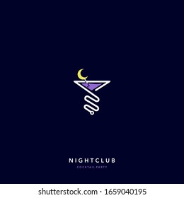 nightclub, bar, cocktail party logo vector logo template