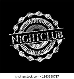 Nightclub chalk emblem written on a blackboard