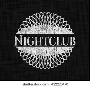 Nightclub chalkboard emblem on black board