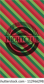 Nightclub christmas style badge..