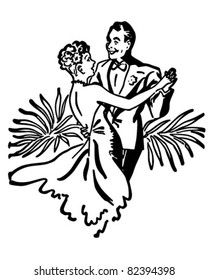 Nightclub Dance Couple - Retro Clipart Illustration