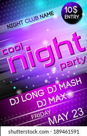 Nightclub disco party Friday night advertising event billboard poster vector illustration