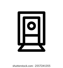 Nightclub door. Editable stroke vector icon.