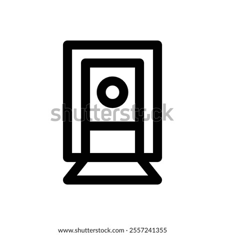 Nightclub door. Editable stroke vector icon.