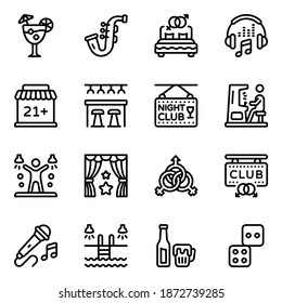 
Nightclub Elements Solid Icons Pack