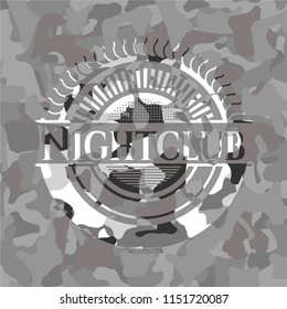 Nightclub on grey camouflage pattern