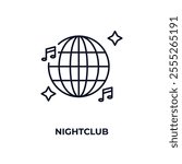 nightclub outline icon. Linear vector from entertainment concept. Thin line nightclub icon isolated on white background