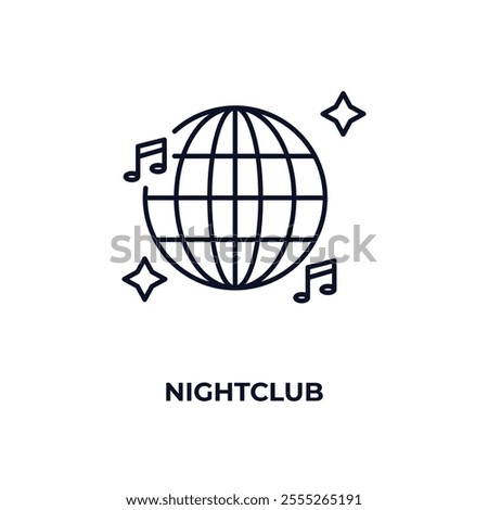 nightclub outline icon. Linear vector from entertainment concept. Thin line nightclub icon isolated on white background