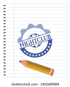 Nightclub pen effect. Blue ink. Vector Illustration. Detailed.