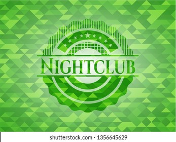 Nightclub realistic green mosaic emblem