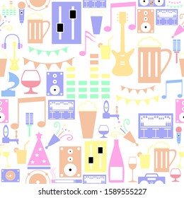 nightclub seamless pattern background icon.