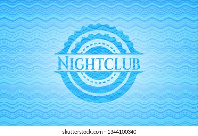 Nightclub water concept style emblem.