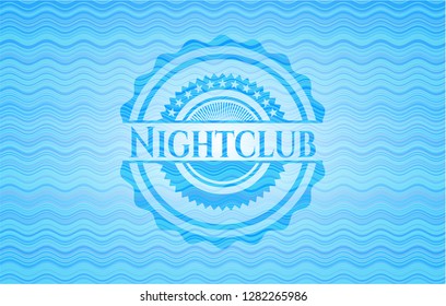 Nightclub water wave representation badge background.