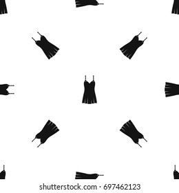 Nightdress pattern repeat seamless in black color for any design. Vector geometric illustration