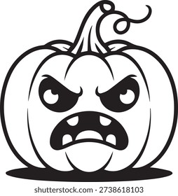 Nightfall Fury Pumpkin – High Contrast Halloween Illustration