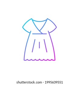 Nightgown gradient linear vector icon  Long dress  Luxury women apparel  Outfit for girls  Silk wear  Thin line color symbols  Modern style pictogram  Vector isolated outline drawing