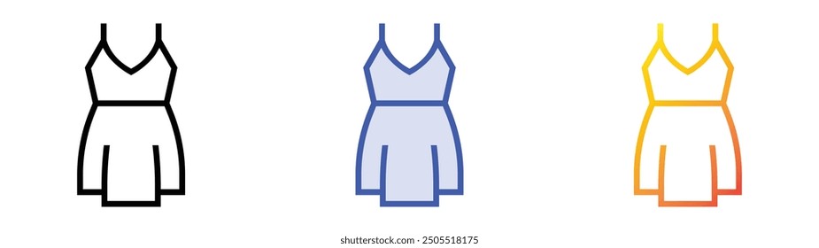 nightgown icon. Linear, Blue Fill and Gradient Style Design Isolated On White Background