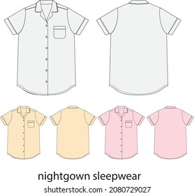 nightgown sleepwear vector template for  designer