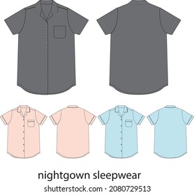 nightgown sleepwear vector template for  designer