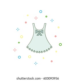 Nightie color thin line icon.Vector illustration
