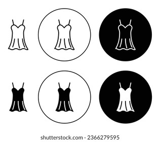 nightie icon icon set in black filled and outlined style. suitable for UI designs