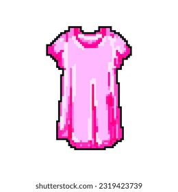 nightie sleepshirt girl game pixel art retro vector. bit nightie sleepshirt girl. old vintage illustration