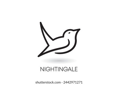 Nightingale bird logo creative,design concept business