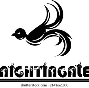 Nightingale icon. Birds vector for logos, tattoos, and t-shirts with elegant shapes.