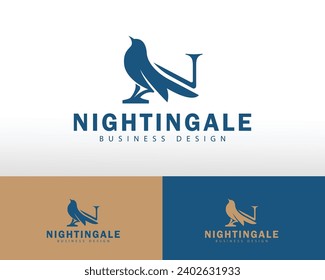 nightingale logo creative letter N design concept business