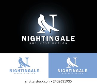 nightingale logo creative letter N design concept business