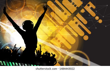 Nightlife and disco concept. Illustration ready for banner or poster